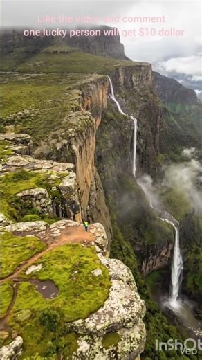 tungra waterfall drone view edge of the world #tungrafalls