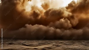 sandstorm explosion in desert, sand dust billowing, visual effects 4K