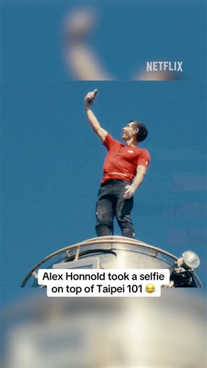 Alex Honnold taking a selfie at the top of Taipei 101 after free soloing the skyscraper. UNBELIEVABLE!!! #SkyscraperLIVE | NetflixSports