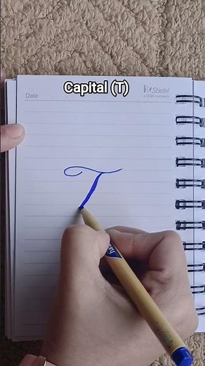 capital (T) with cut marker #artofwriting #cursivewriting