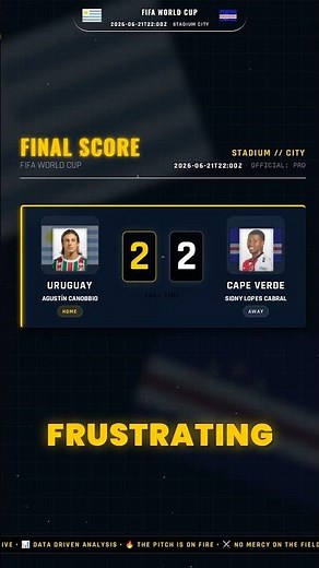 [Quick Recap] URU vs CPV (2-2) | FIFA World Cup #shorts #URU #CPV