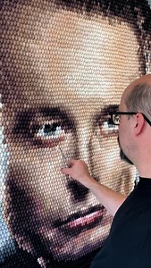 78K views · 1K reactions | How I created this portrait of Elon Musk using thousands of hand-cast middle fingers  #mosaic #resin #interiordesign | Kevin Champeny | Facebook