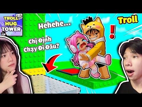 TROLL Hugging His Lover Climbing The Tower To Get Dog Food 😝 Crazy And Kemy Parkour Troll Hug Tow...