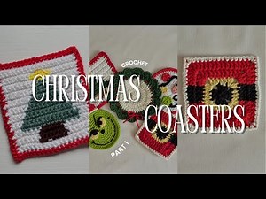 Easy Christmas Crochet Coasters 🎄 | Cute & Festive Step-by-Step Tutorial (Part 1)