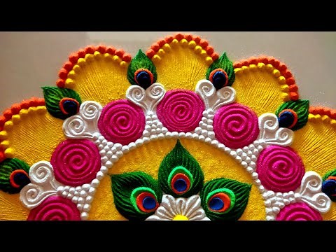 Diwali & dhanteras rangoli|| durga puja rangoli designs. Festival rangoli.