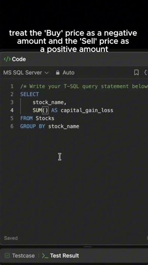 Waymo Interview: How to Use SQL CASE WHEN Together with SUM() Function | LeetCode 1393 #shorts