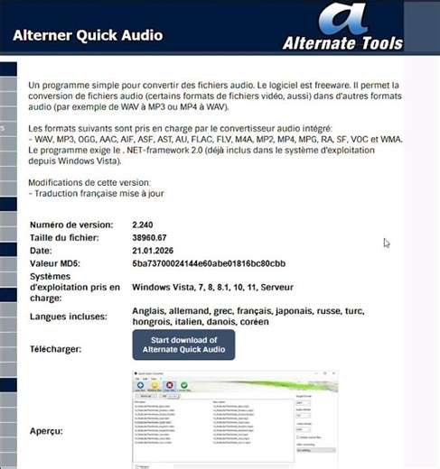 #WindowsVista#Windows11#Alternate Quick Audio v 2.240