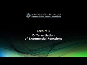BA123 - Lecture 5: Differentiation of Exponential Functions