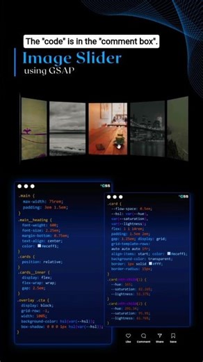 ♨️ Image Slider (GSAP) #css #javascript #html #animation #tutorial #how #webdesign #hover #image #ui