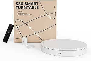 Amazon.com: 13 inch White Smart Turntable Large Rotating Display Stand with Remote Commercial Product Photography Turntable 99lb Capacity 360 Photo Booth from Shot to Export in Minutes : Electronics