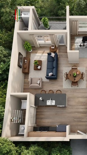 Modern Two Bedroom Apartment Design Idea | Smart & Stylish Layout Inspiration Looking for a smart and stylish two bedroom apartment design idea? 🏡✨ This beautifully planned layout maximizes space, natural light, and functionality — perfect for small families, rental properties, or modern living. From open living areas to cozy bedrooms, every corner is designed for comfort and efficiency. Want a professional 2D or 3D apartment floor plan for your listing or project? 📩 Send a DM today! #TwoBedro