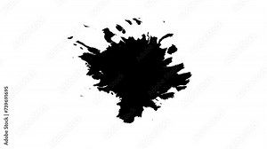 Splashes spread black ink water