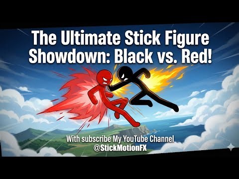 The Ultimate Stick Figure Showdown: Black vs. Red! #stickman #animation #epicbattle #stickfigure
