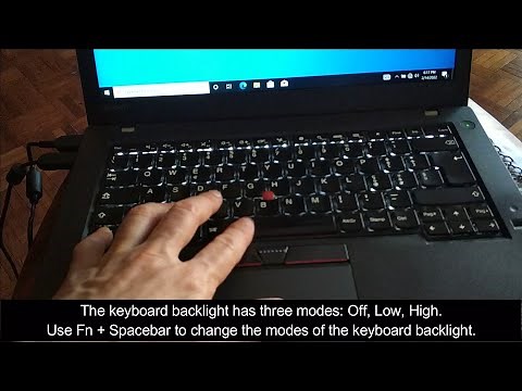 Lenovo Thinkpad (T460) - How to turn on or off the keyboard light (backlight)