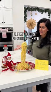 1M views · 2.5K reactions | Last year my scout Elf showed us how he conjured up some holiday magic with his Floating Spaghetti - he wanted to share the tutorial again this year. Tip: Spaghetti’s won’t keep well being out all night. Prepare in the morning or keep in fridge overnight to be ready the next day. Have fun! #scoutelfideas #elfontheshelfideas #momlife | Melissa Williams | Facebook