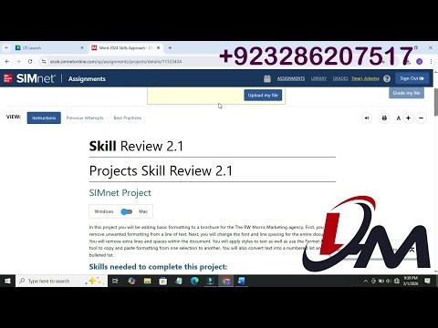 Word 2024 Skills Approach - Ch 2 Skill Review 2.1 | Help SIMnet | Word 2024 Ch 2 Skill Review 2.1