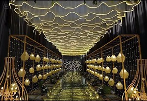 Ceiling Drapes with Light Tulle Wedding Ceiling Drapes S-Shaped LED Fabric Ceiling Decorations for Wedding Ceremony Birthday Party Stage Swag Decoration Customizable