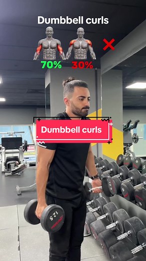 Dumbbell bicep curls are a must if you want to grow strong and big biceps. Just remember to use appropriate weights and good form. #dumbbellcurls #bicepcurls #bicepcurl #dumbbellworkout #bicepscurls #bicepworkout | Train Yourself