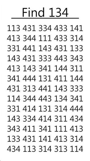 find 134 number difficult challenge 🤯🫵 #quiz #match #shorts