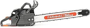 FARMMAC F380 72cc High-End Version 2-Cycle Gas Chainsaw with 24/25 Inch Alloy Solid Bar, 3.6KW 4.8HP, Power Chain Saw Compatible with Gasoline Saw MS380 038 Neotec NS872I
