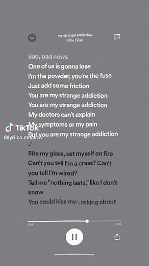 My strange addiction. #lyriicsmusiics #viralllllll #editaudio #viralllllll #hotaudio #foryourpage #lyrics #hot #billieeilish