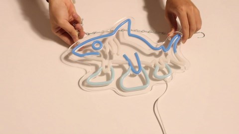 Italian Neon and Brain Root Sign Tralalalaleroo Neon Light Dimmable Funny Neon Light Person Shark Wall Sign for Bedroom Club Cafe Bar Collectors Aesthetic Decor Funny Gifts(11.81 * 8.66in)