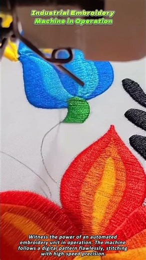 Industrial Embroidery Machine in Operation