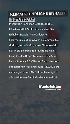 Nachrichten für Deutschlernende - Klimafreundliche Eishalle in Stuttgart #nachrichten