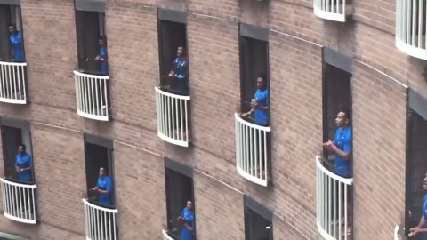 Fiji Rugby Team Sings from Balconies to Thank Hotel Staff During COVID Quarantine