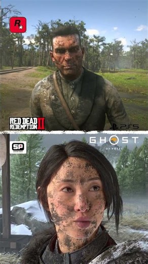 RDR2 vs Ghost of Yōtei – Mud Physics Test! #ghostofyotei #rdr2 #reddeadredemption #gamingshorts