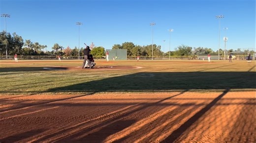 Alex Padilla shoots a double for the Aggies’ first hit #baseballshowcaseamerica | Baseball Showcase