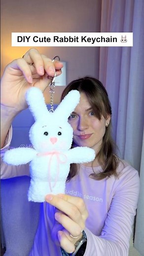 DIY Cute Bunny Keychain 🐰 Easy Gloves Craft Gift #diy #trending #craft #handmade #viral #kawaii