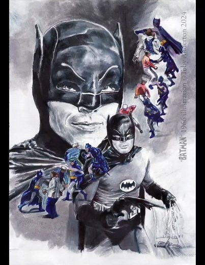 “BAMAN” 1966 illustration (2024) Mixed media illustration of the legendary DC comics character, created by Bob Kane and Bill Finger: “BATMAN”. #BATMAN #batman1966 #batmanday #batmanday2024 #adamwest #AdamWest #adamwestbatman #adamwestbatman1966 #DC #DCcomics #superheroes #dcsuperheroes #illustration #illustrations #drawing #drawings #originalart #originalArt