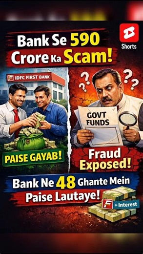 Bank Employees Ne Kiya 590 Crore Ka Scam #BankScam#IDFCFirstBank#FinanceNews#shorts #BankFraud