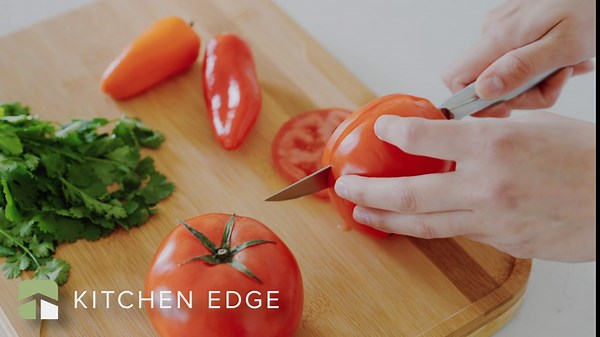 KitchenEdge Bamboo Cutting Board with Nesting Rice Fiber Chopping Board for Cooking Prep, 2 Piece Kitchen Set, Non-Slip Rubber Feet with Juice Groove, Heavy Duty Construction, Pre Oiled, 15” x 11"