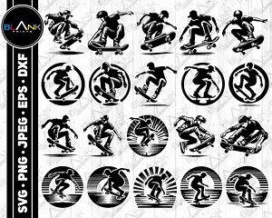 Skateboard Vector Art Bundle (svg, Png, Jpeg, Eps, Dxf) (digital Download) - Etsy Canada