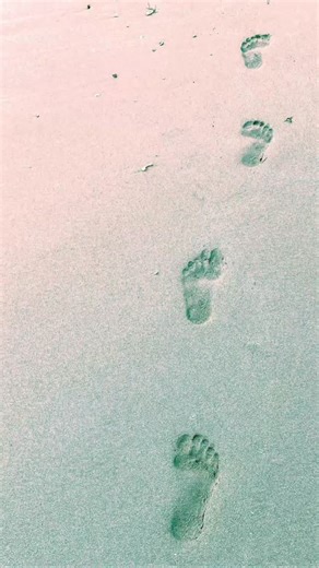 I ran across a cracked wooden version of the poem “Footprints” in my...