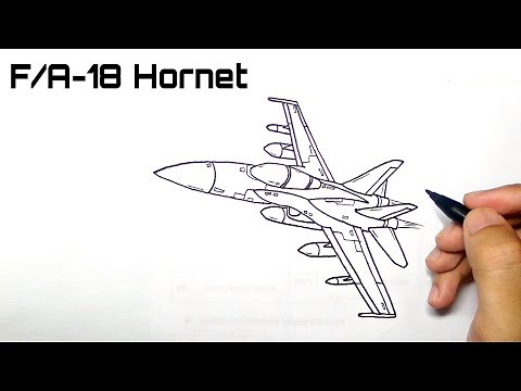 How to draw f 18 fighter jet easy