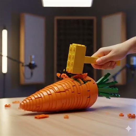 🥕 Ultra-Realistic LEGO Carrot — Cinematic ASMR Studio Shot | Satisfying Plastic Art #asmr