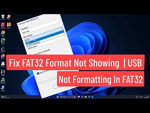 Fix FAT32 Format Not Showing | USB Not Formatting In FAT32
