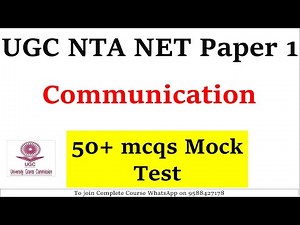 UGC NTA NET Paper 1 2022 || Communication || 50+ mcqs Mock Test