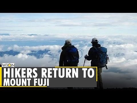 Hikers flock back to Mount Fuji after months to catch spectacular sunrise above the clouds | Japan