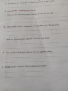 5. Write down any two steps to prevent individual privacy right... | Filo