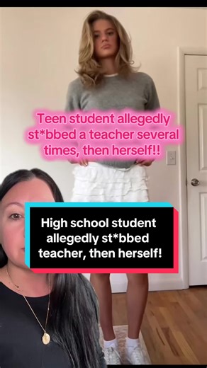 A high school student, Kaylie (last name is reportedly Wirkman Lear but not confirmed), allegedly st*bbed a teacher several times and then doing the same to herself! #crime #truecrime #news #highschool #viral