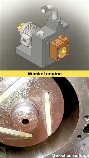 How a Wankel Rotary Engine Works! 🌀 (3D vs. Real) #shorts