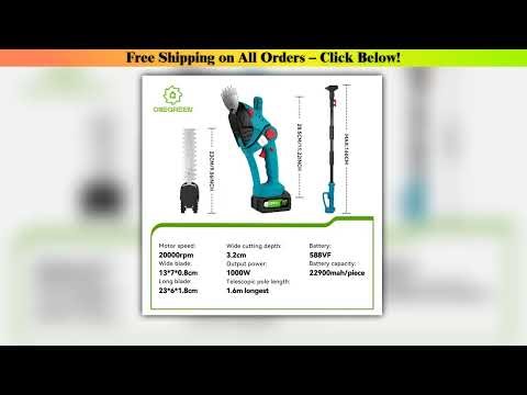 ONEGREEN 3 IN 1 Telescoping Pole Electric Hedge Trimmer 20000RPM Shrub Weeding Pruning Garden