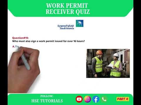 Latest Aramco Work Permit Receiver Exam Question and Answer 2025 || WPR Exam Part 4
