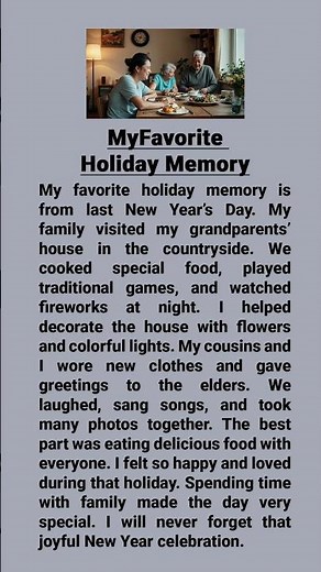 My Favorite Holiday Memory | Simple English Story for Beginners