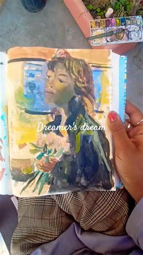 Guache potrait #dream #aesthetic #beauty #art #artist #guache