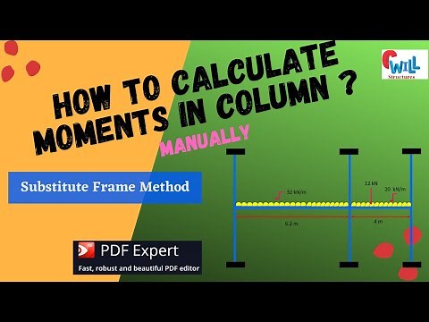 How to Find Moments in Column using Substitute Frame Method| Analysis of Frame| PDF Expert